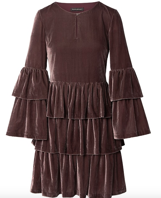 Tiered Velvet Dress